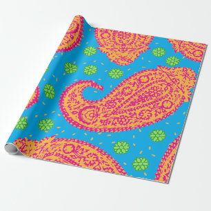 Farbenfrohe Paisley Pattern Geschenkpapier