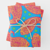 Farbenfrohe Paisley Pattern Geschenkpapier Set (Beispiel)
