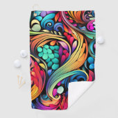 Farbenfrohe Paisley Pattern Golfhandtuch (Insitu)