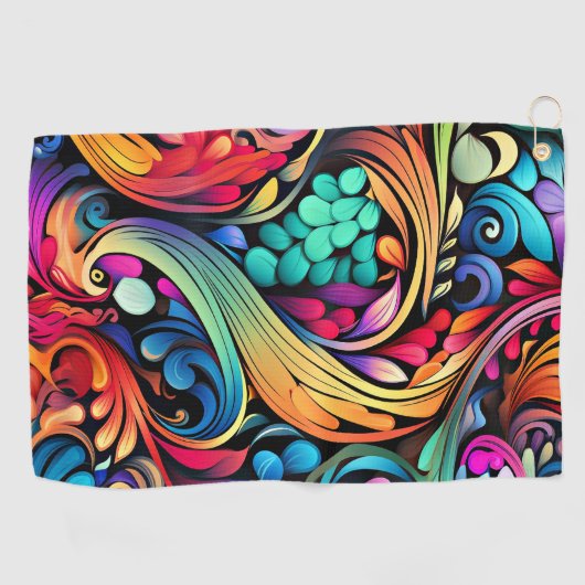 Farbenfrohe Paisley Pattern Golfhandtuch (Horizontal)
