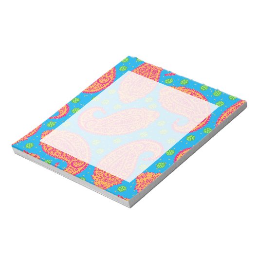 Farbenfrohe Paisley Pattern Notizblock (Rotiert)