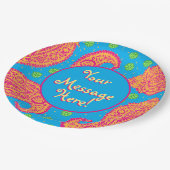 Farbenfrohe Paisley Pattern Pappteller (Schrägansicht)