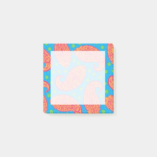 Farbenfrohe Paisley Pattern Post-it Klebezettel (Vorderseite)