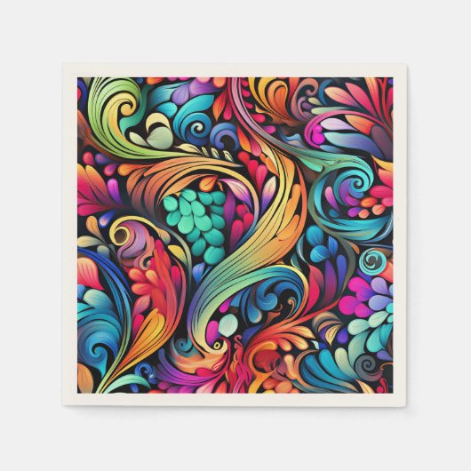 Farbenfrohe Paisley Pattern Serviette (Vorderseite)