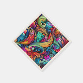 Farbenfrohe Paisley Pattern Serviette (Ecke)