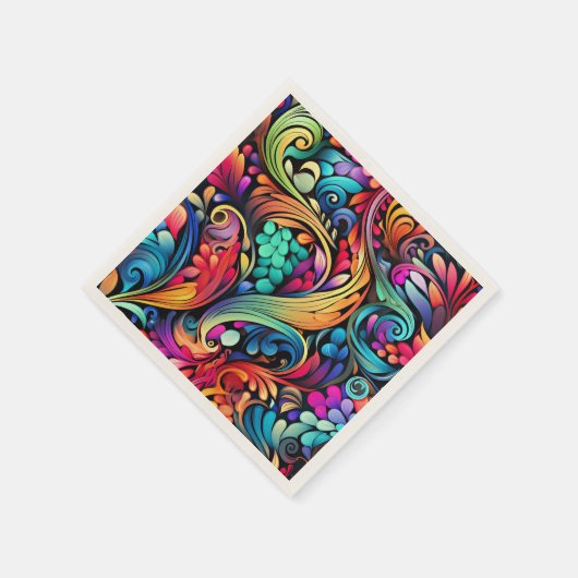 Farbenfrohe Paisley Pattern Serviette (Ecke)