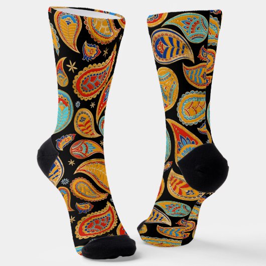Farbenfrohe Paisley Pattern Socken (Gewinkelt)