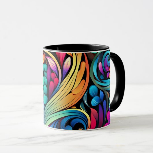 Farbenfrohe Paisley Pattern Tasse (VorderseiteRechts)