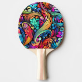 Farbenfrohe Paisley Pattern Tischtennis Schläger (Vorderseite)