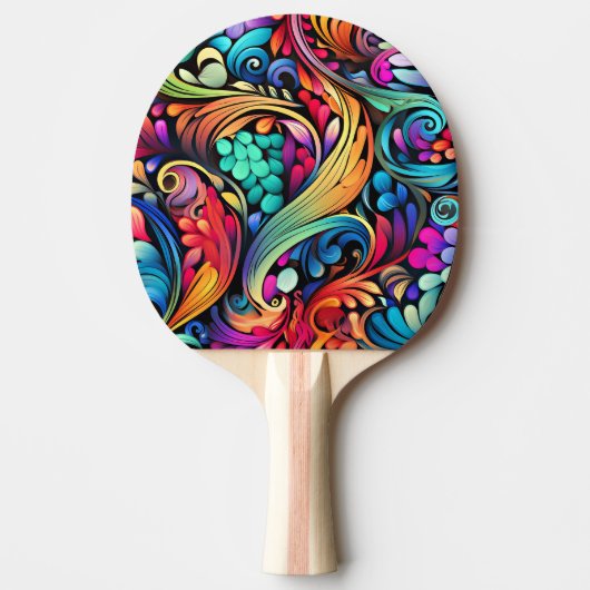 Farbenfrohe Paisley Pattern Tischtennis Schläger (Vorderseite)