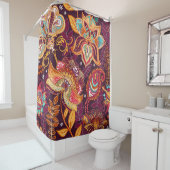 Farbenfrohe Paisley Style Blumenmuster Duschvorhang (Beispiel)