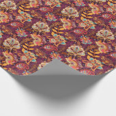 Farbenfrohe Paisley Style Blumenmuster Geschenkpapier (Ecke)