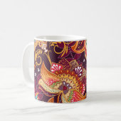 Farbenfrohe Paisley Style Blumenmuster Kaffeetasse (Vorderseite Links)