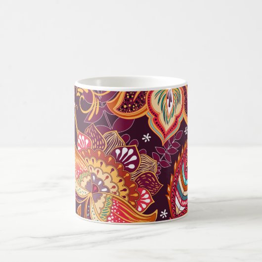 Farbenfrohe Paisley Style Blumenmuster Kaffeetasse (Mittel)
