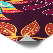 Farbenfrohe Paisley Style Blumenmuster Poster (Ecke)