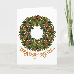 Farbenfrohe Paisley Wreath Weihnachtskarte Feiertagskarte