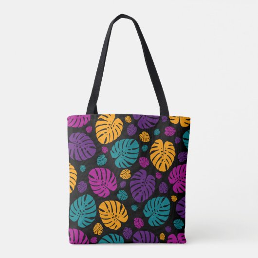 Farbenfrohe Palm-Blätter Tasche (Rückseite)