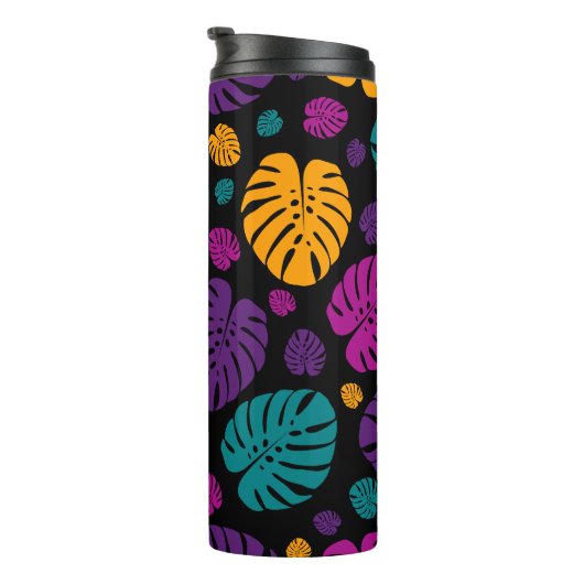 Farbenfrohe Palm-Blätter Thermosbecher (Nach rechts gedreht)