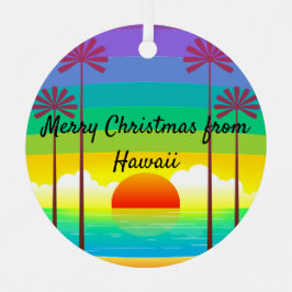 Farbenfrohe Palm Sonnenuntergang Weihnachtsschmuck