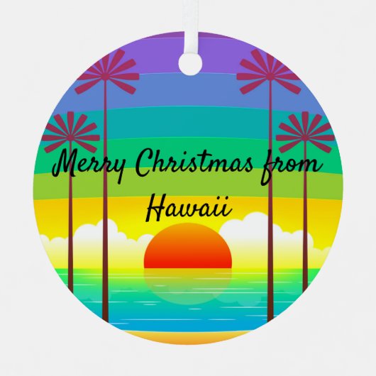 Farbenfrohe Palm Sonnenuntergang Weihnachtsschmuck (Vorderseite)