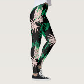 Farbenfrohe Palm Tree Blätter Monogram Tropical Vi Leggings (Rechts)