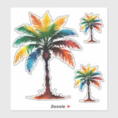 Farbenfrohe Palmen Aufkleber (Blatt)