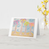 Farbenfrohe Palmen-Grußkarte Karte (Gelbe Blume)