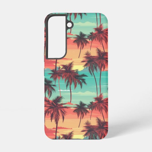 Farbenfrohe Palmen Handy Case Samsung Galaxy Hülle (Rückseite)