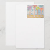Farbenfrohe Palmen-Schreibwaren Briefpapier (Vorne/Hinten)