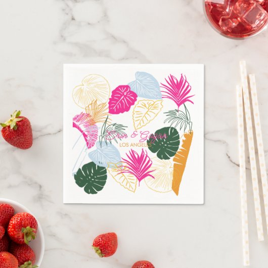 Farbenfrohe Palmen Serviette (Beispiel)