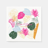 Farbenfrohe Palmen Serviette (Vorderseite)
