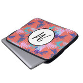 Farbenfrohe Palmenbaum Blätter Computer Laptop-Sie Laptopschutzhülle (Vorne Knopf)