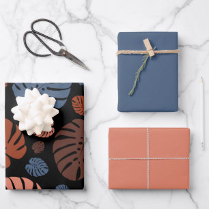 Farbenfrohe Palmwedel Geschenkpapier Set