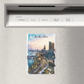 Farbenfrohe Panama City Skyline Magnet (In Situ (Geschirrspüler))