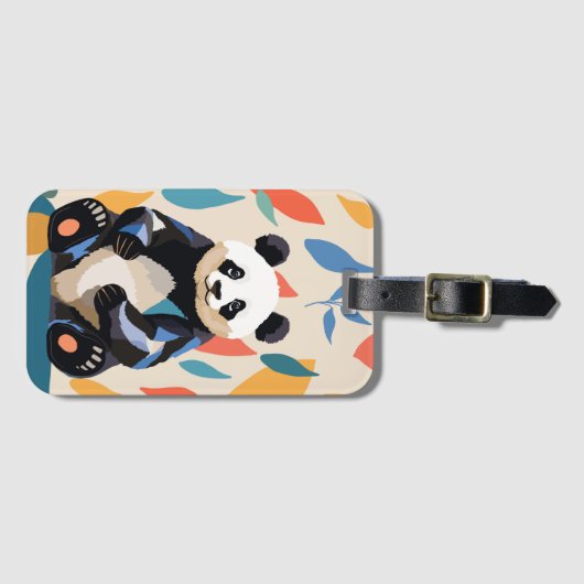Farbenfrohe Panda Bear Matisse Inspiriert Gepäckanhänger (Vorderseite (Horizontal))