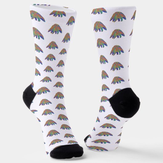 Farbenfrohe Pangolin Art Socken (Gewinkelt)