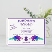 Farbenfrohe Pangolin zum Geburtstag Einladung (Stehend Vorderseite)