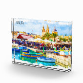 Farbenfrohe Panoramaaussicht auf Malta Fotoblock (Rechts)