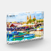 Farbenfrohe Panoramaaussicht auf Malta Fotoblock (Links)