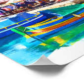 Farbenfrohe Panoramaaussicht auf Malta Poster (Ecke)