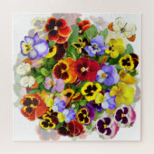 Farbenfrohe Pansy-Arrangement mit Schmetterlingen  Puzzle (Horizontal)