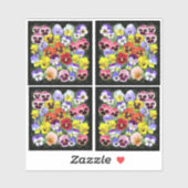 Farbenfrohe Pansy Display Contour Aufkleber (Blatt)
