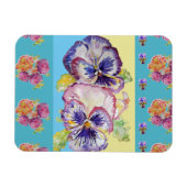 Farbenfrohe Pansy Floral Aqua Magnet (Horizontal)