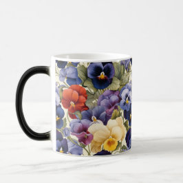 Farbenfrohe Pansy Floral Nahtlose Blume Verwandlungstasse