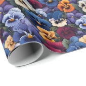 Farbenfrohe Pansy-Muster Geschenkpapier (Rolleneckpunkt)
