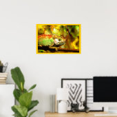 Farbenfrohe Panther Chameleon Digital Aft Poster (Heimbüro)