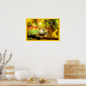 Farbenfrohe Panther Chameleon Digital Aft Poster (Küche)