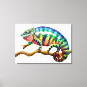 Farbenfrohe Panther Chameleon Lizard Wrapped Canva Leinwanddruck (Vorderseite)