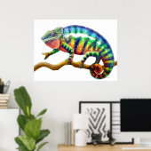Farbenfrohe Panther Chameleon Print Poster (Heimbüro)