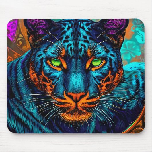 Farbenfrohe Panther Mousepad (Vorne)